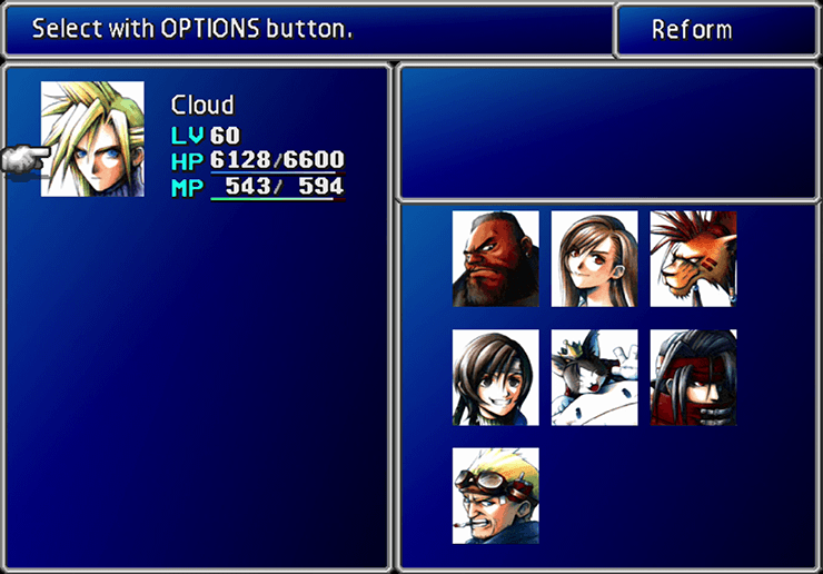 Party select Screen