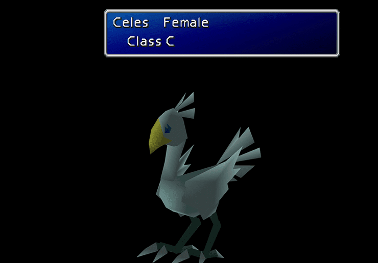 A Blue Chocobo select screen