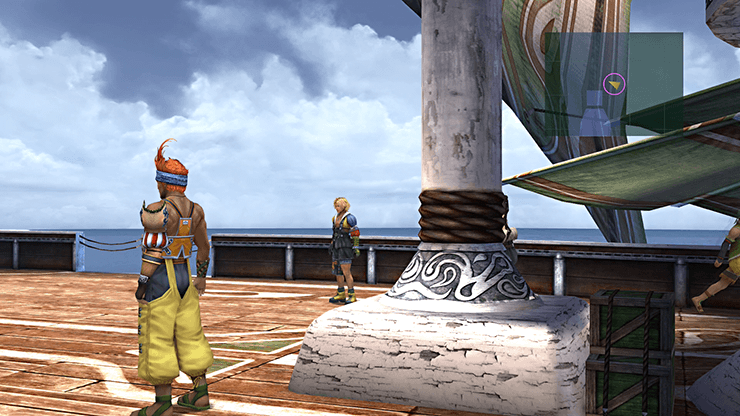 Tidus and Wakka on the deck of the S.S. Liki