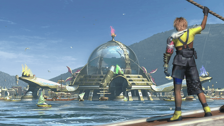 Tidus looking on at Luca as the boat first approaches