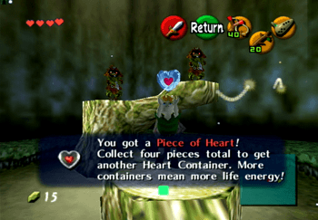 Obtaining the Heart Piece from the Skull Kids in the Lost Woods