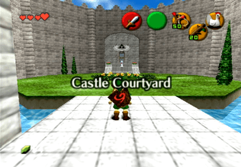 Entering the Castle Courtyard title screeb