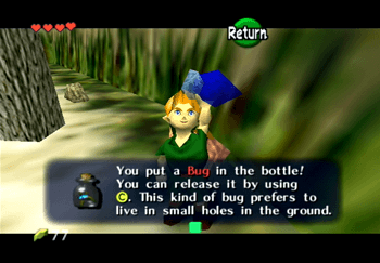 Obtaining a Bug in a Bottle at Hyrule Castle