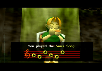 Link learning the Sun’s Song in the Royal Family’s Tomb