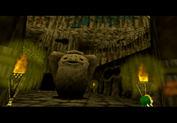 The rotating large pot in the bottom of Goron City