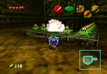 Using a Bomb Flower to drop the stairs causing a Bomb Flower chain reaction