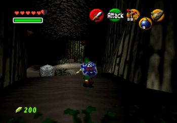 Link entering the cave in the Death Mountain Crater