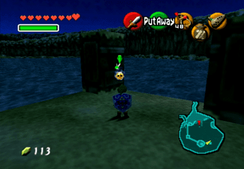 The Island in the center of Lake Hylia with the Gold Skulltula