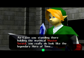 Sheik speaking to Link about the Master Sword