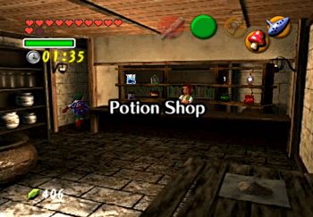Going through the back passagewy in the Potion Shop