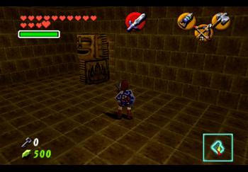 The blocks in front of the hidden doorway to use the Megaton Hammer on