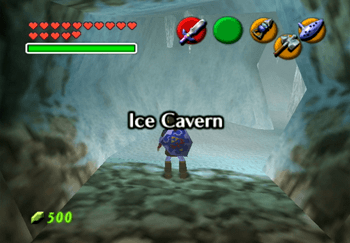 Ice Cavern Entrance Title Screen