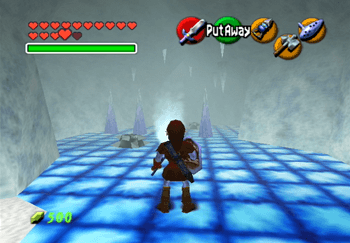 Link in the hallway with the spikes and icicles