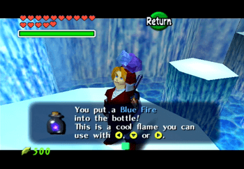 Blue Fire in one of Link’s Bottles
