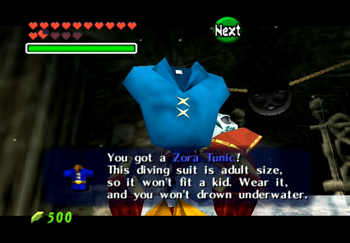 King Zora providing Link with e Zora Tunic