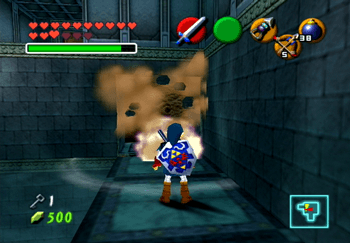 Using a Bomb on the wall in the room of the Water Temple