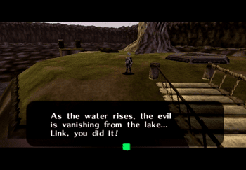 Sheik commenting on the status of Lake Hylia