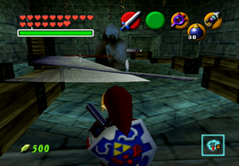 Entering the room with the ghouls and scythes with the Silver Rupees
