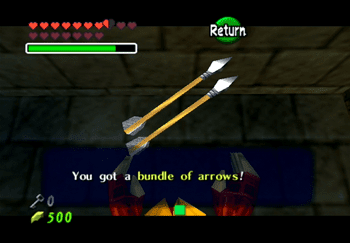 Obtaining a bundle of arrows from a treasure chest
