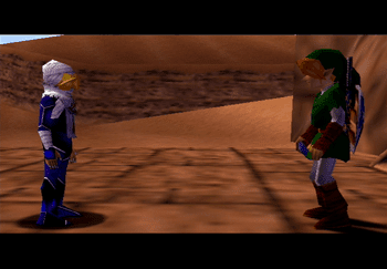Sheik and Link at the Desert Colossus