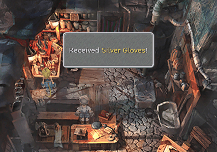 Picking up the Silver Gloves in the Lindblum Synthesis Shop
