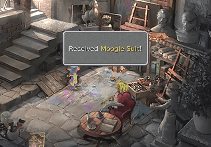 Picking up the Moogle Suit