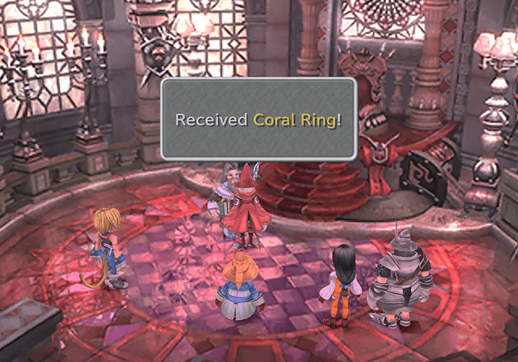 Coral Ring reward in the throne room