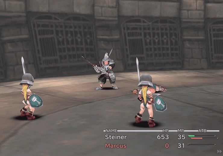 Steiner battling two Alexandria Soldiers