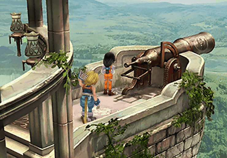 Zidane meeting with Dagger at the top of Lindblum Castle