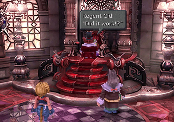 Regent Cid asking whether the potion worked