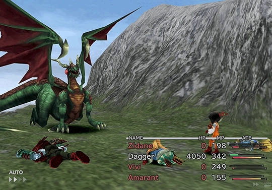 Dagger battling a Grand Dragon in the Popos Heights