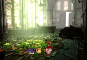Aeris and Cloud in the church