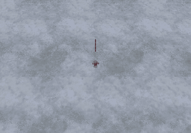 The middle of the snowy field