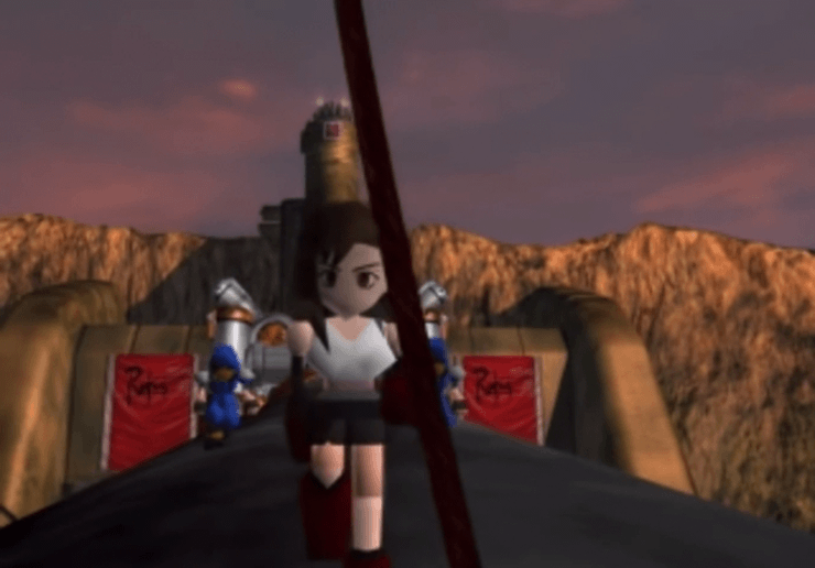Tifa escaping Junon to the Highwind