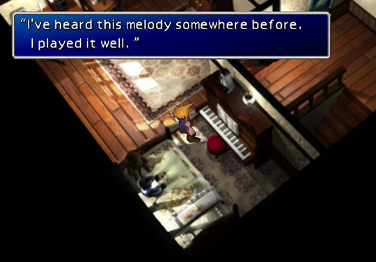 Tifa near her piano in Nibelheim