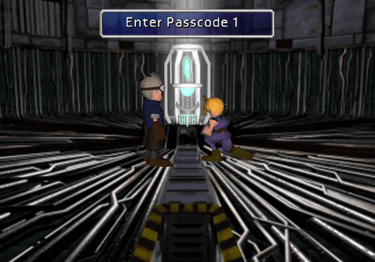 Entering the password to recover the fourth and final Huge Materia