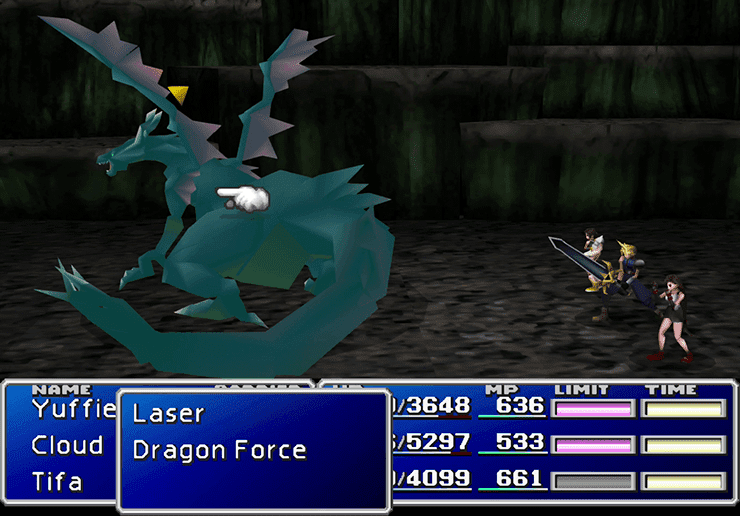 Dark Dragon using Dragon Force for the Enemy Skill Materia