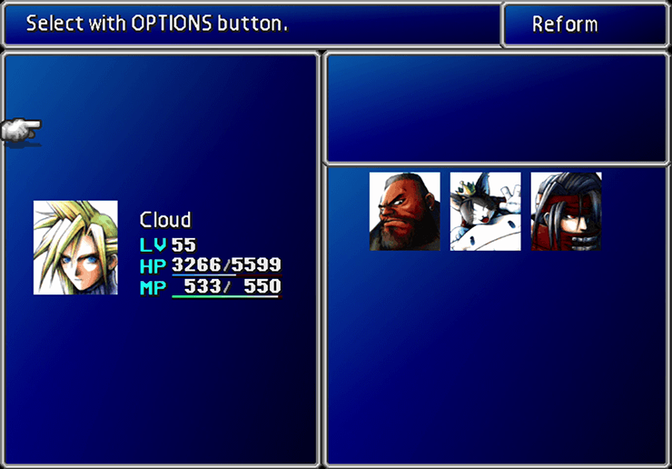 Picking a team from the remaining members of Barret, Cait Sith and Vincent