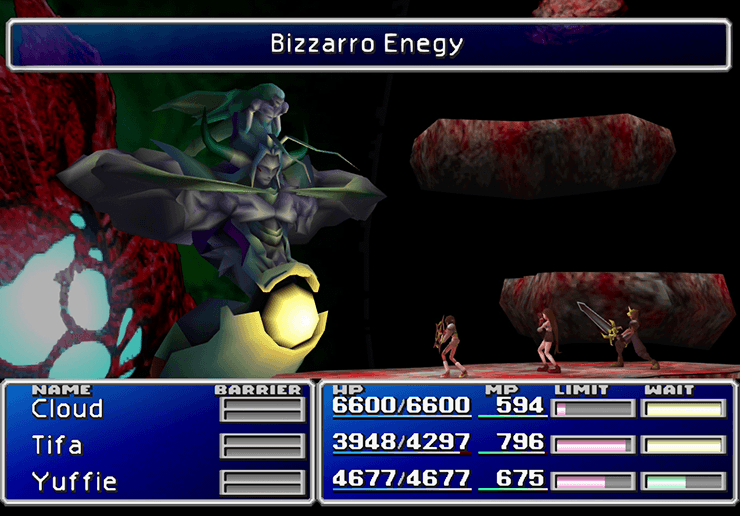 Bizarro Sephiroth using Bizzarro Enegy