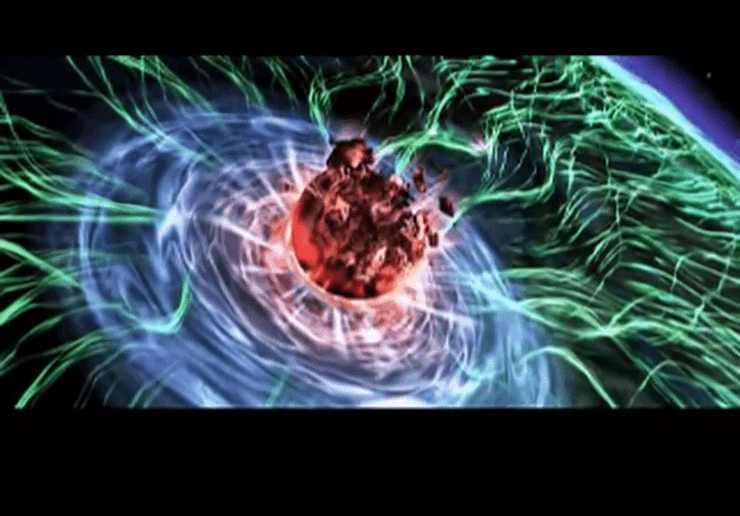 The Lifestream battling Meteor during the final video