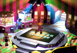 Entering the arcade in Gold Saucer
