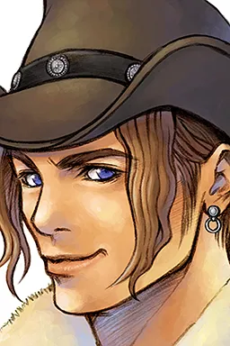 Irvine during his opening cinematic just outside Galbadia Garden