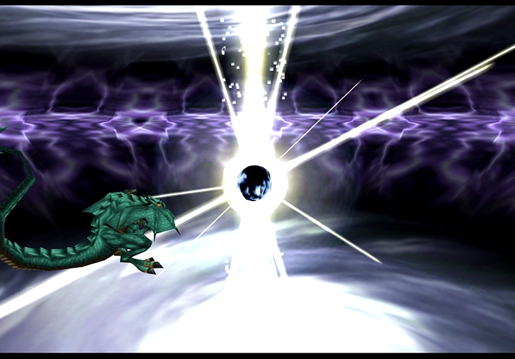 Quistis using Shockwave Pulsar on a Blue Dragon on the Island Closest to Hell