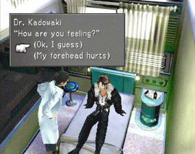Dr. Kadowaki speaking to Squall in the Infirmary
