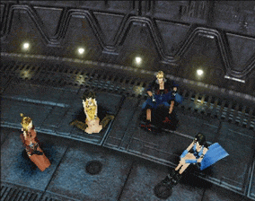Quistis, Selphie, Zell and Rinoa in the Galbadia Prison Cell