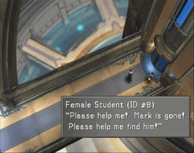 Female Student ID #8 speaking to Squall about finding Mark
