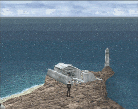 Squall looking upon Edea’s House on the world map
