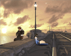 Squall and Rinoa on the bridge towards Esthar