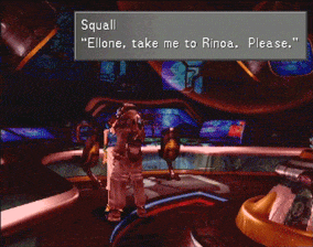 Squall speaking to Ellone about Rinoa