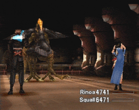 Rinoa and Squall battling against the last Yellow Propagator